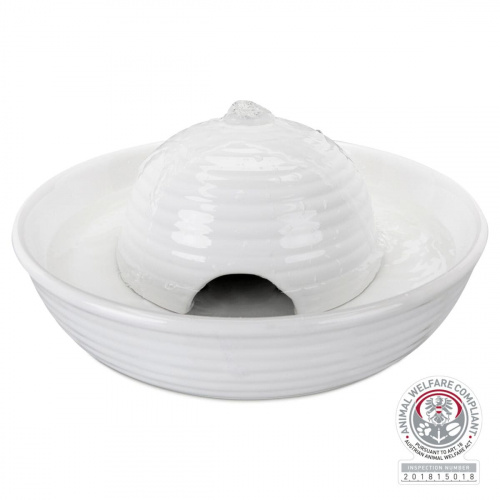 Trinkbrunnen Vital Flow Mini Keramik 08 l/ø 24 × 10 cm weiß